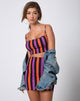 Image of Kimmy Bodycon Skirt in Purple and Orange Stripe