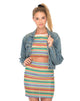 Image of Kimmy Bodycon Skirt in Rainbow Knit