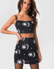 Image of Kimmy Bodycon Skirt in Sun Moon Stars BW