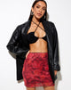 Image of Kinnie Mini Skirt in Rough Rose Burgundy