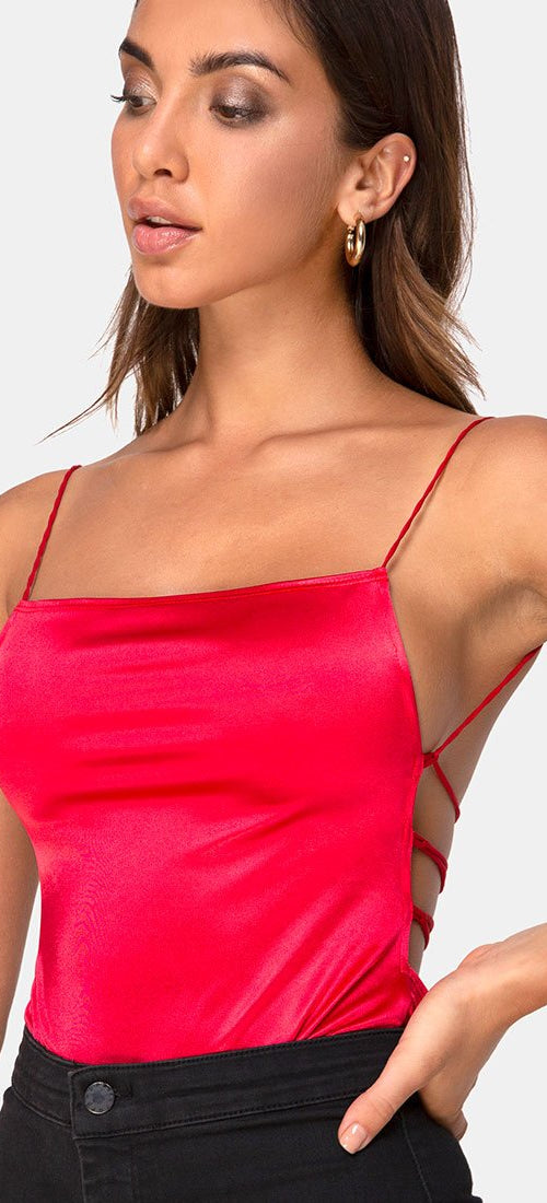 Image of Koza Bodice in Satin Red