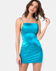 Image of Kozue Dress in Satin Electric Blue