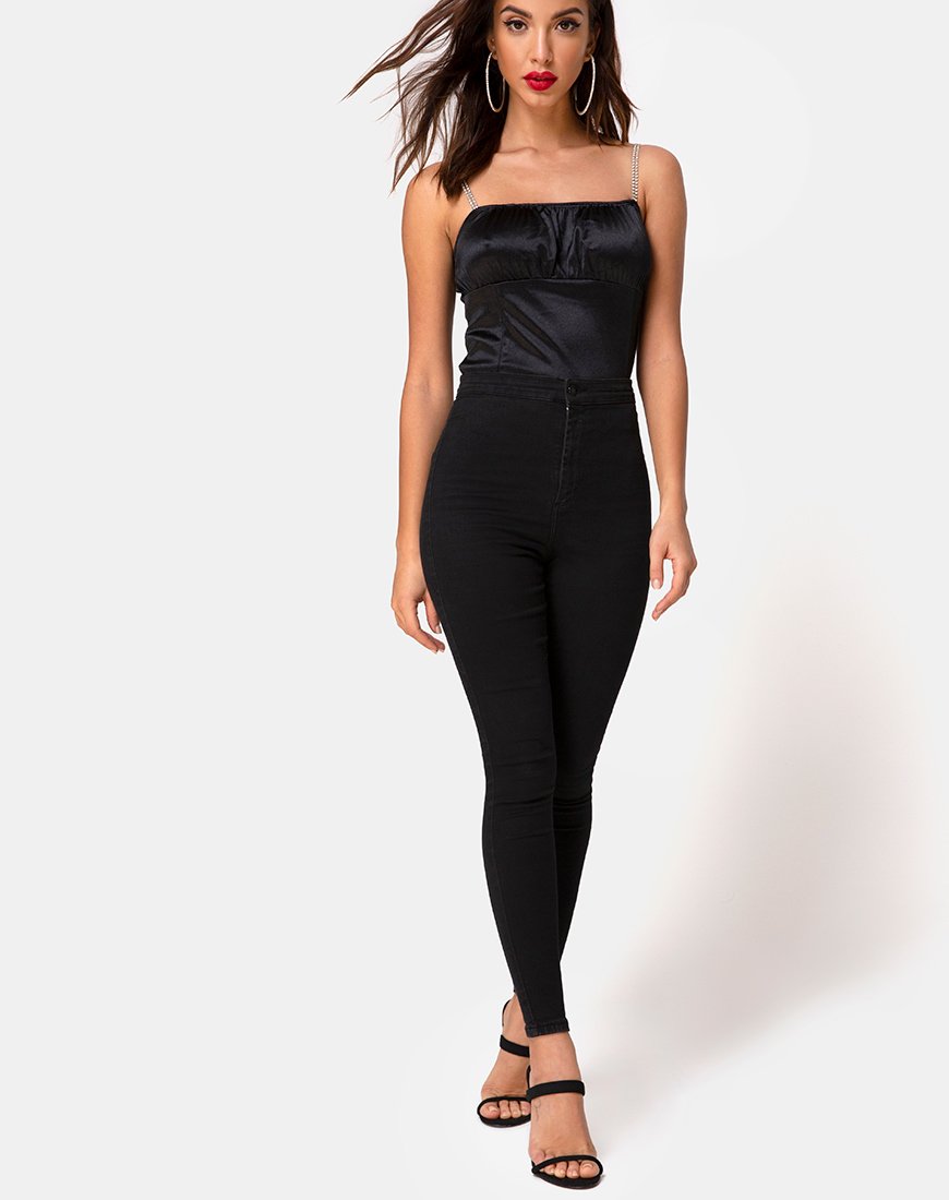 Image of Kulin Bodice in Black with Diamante