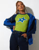 Image of Kyati Long Sleeve Crop Top in Wasabi Navy and Green