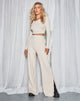 Image of Side Split Obeli Trouser in Rib Oatmeal