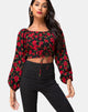 Image of Lancery Top in Roaming Rose Black