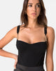 Image of Lantas Bodice in Black with Metal Chain