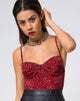 Image of Lanti Bodice in Coloured Animal Red