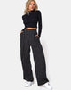 Image of Majustie Trouser in Pinstripe Black