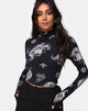 Image of Lara Crop Top in Black Dragon