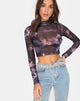 Image of Lara Crop Top in Dark Angel Mesh