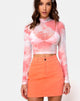 Image of Lara Net Crop Top in Pink Tye Dye