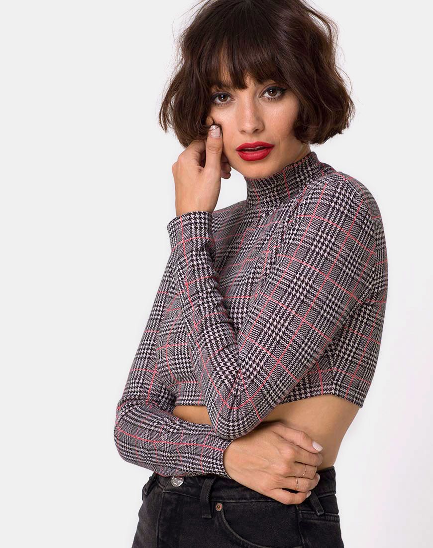 Image of Laretta Crop Top in Charles Check Blush