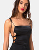 Image of Lati Laced Up Bodice in Satin Black