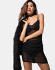 Image of Launa Mini Dress in Lacey Knit Black