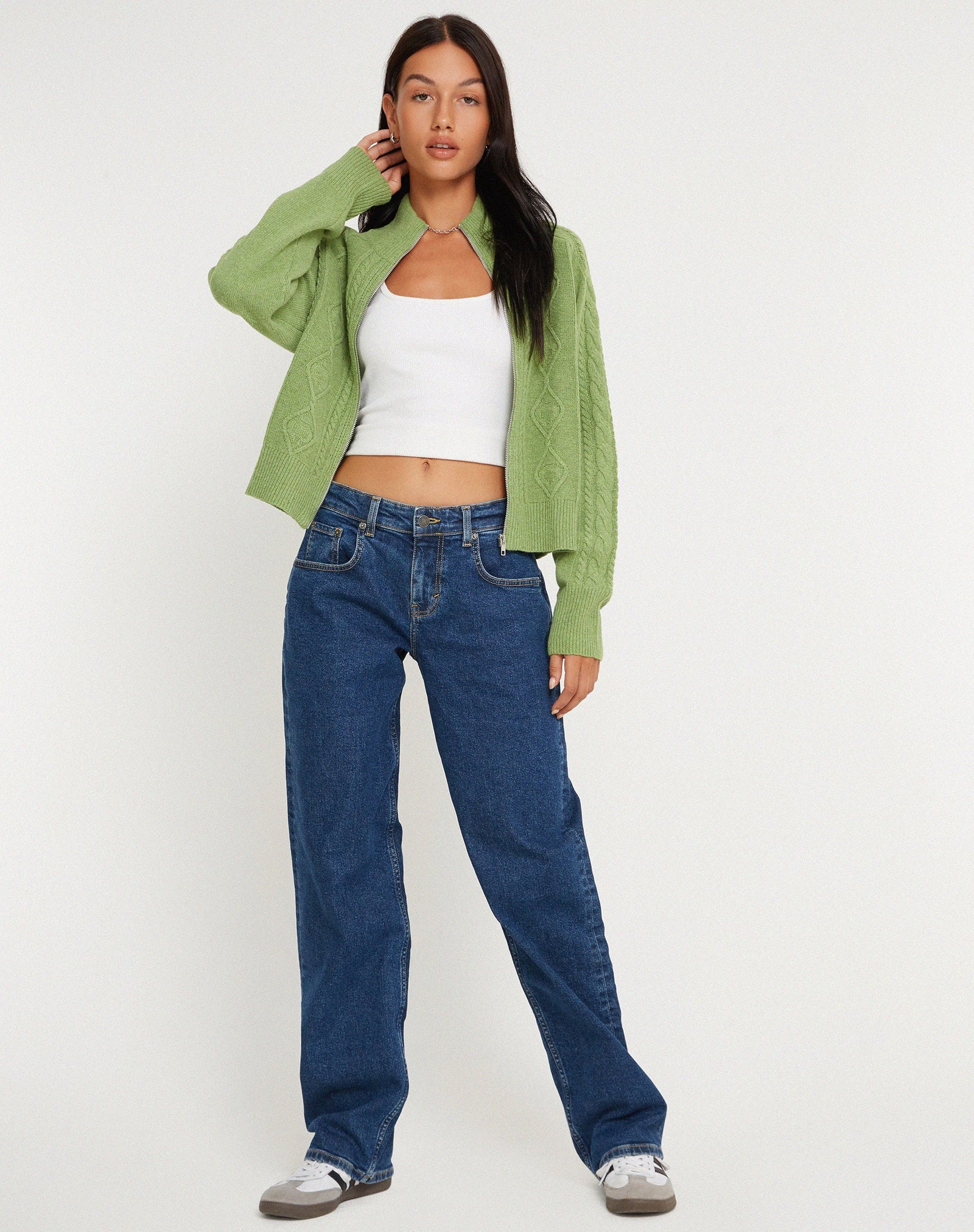Moss Green Knitted Zip | Lemila – motelrocks-com-us