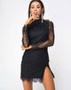 Image of Lesora dress in Lace Black