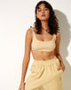 Image of Letha Crop Top in Rib Custard