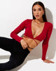 Image of Lieneva Crop Top in Rib Racing Red