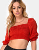 Image of Lilian Crop Top in Satin Rose Rust