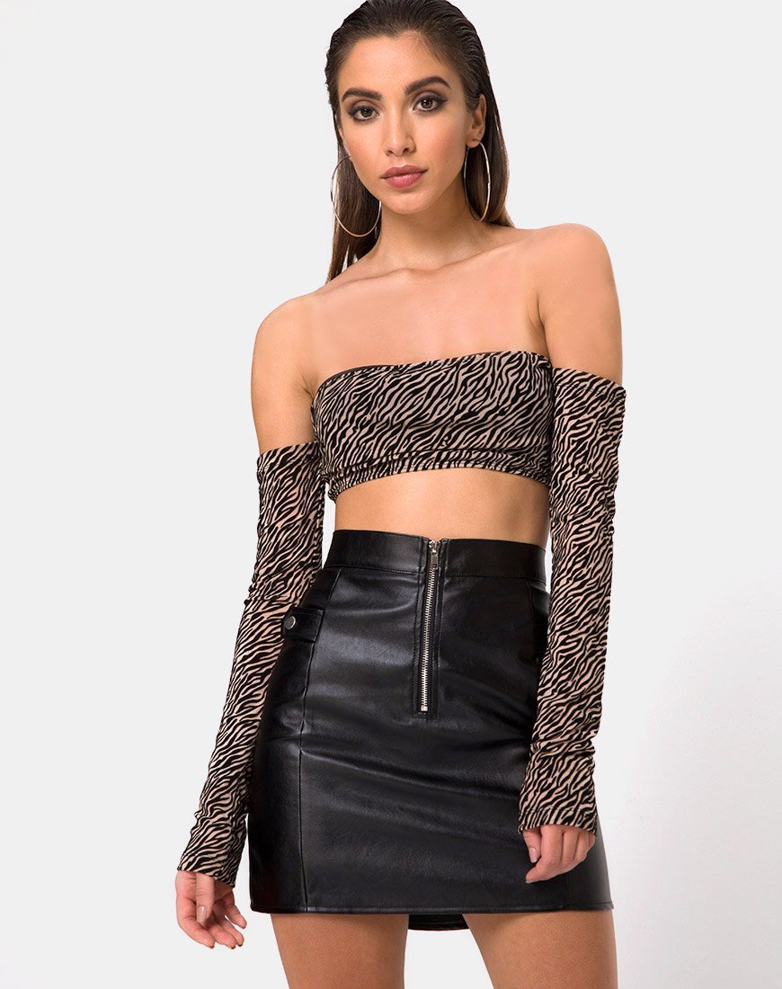 Lo Skirt in Black Vegan Leather