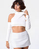 Image of Loaiza Cold Shouder Top in Mini Rib White