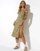 image of Lona Midi Dress in Spring Ditsy Yellow