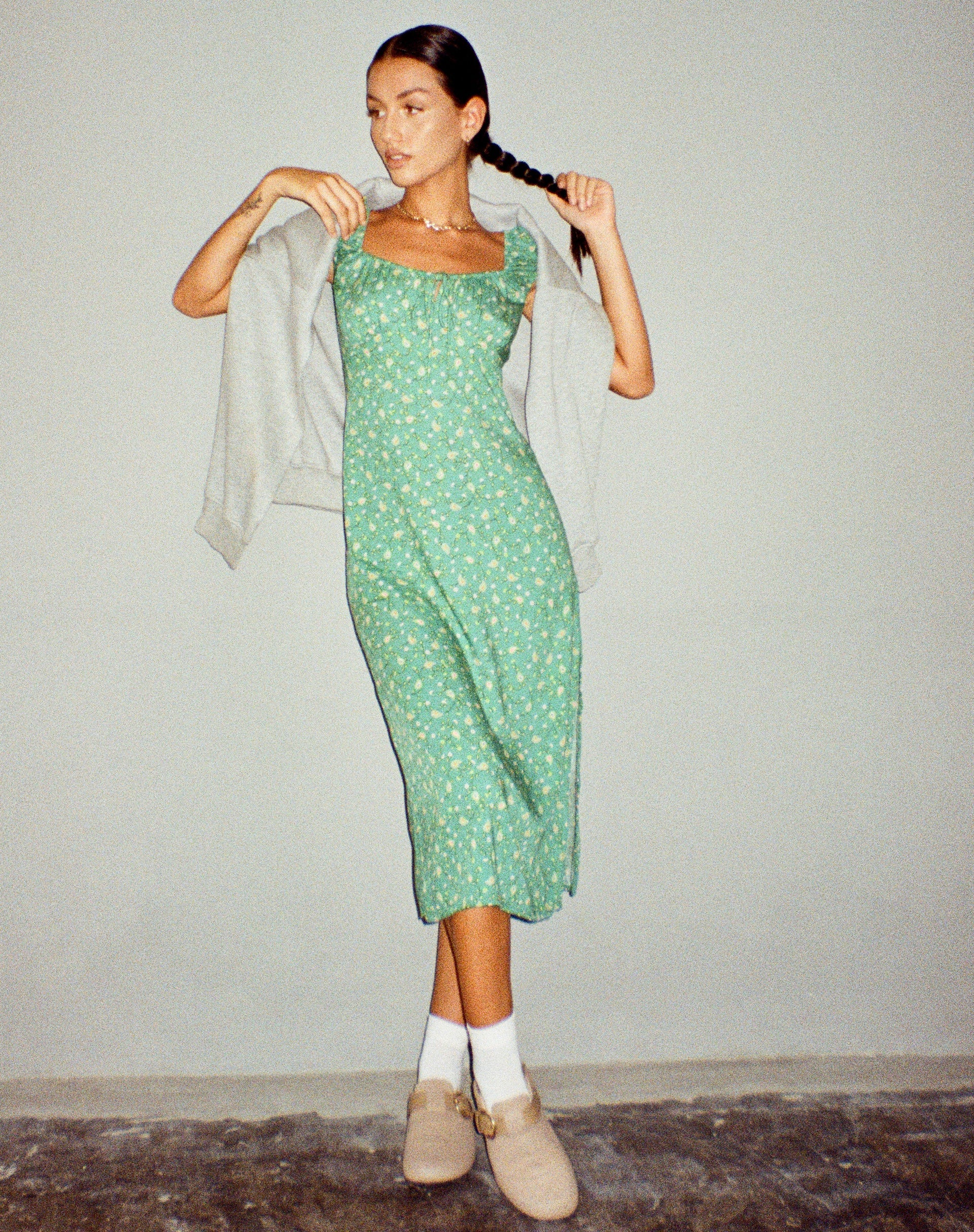 Green Paisley Print Short Sleeve Midi Dress | Lona motelrocks-com-us Green Paisley Print Short Sleeve Midi Dress | Lona motelrocks-com-us