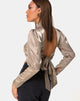 Image of Lona Longsleeve Top in Satin Taupe