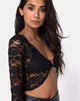 Image of Lorya Crop Top in Lace Black