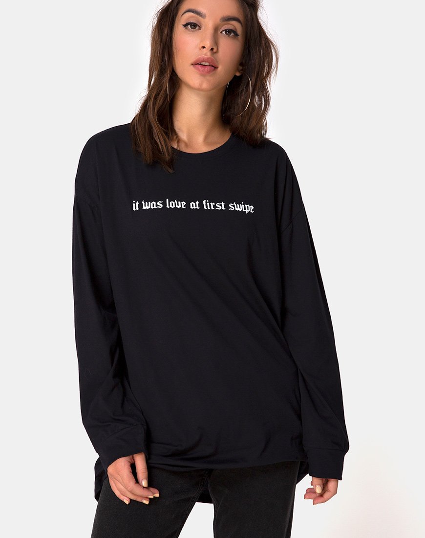 Image of Lotsun Tee in Love at First Swipe with Black Placement