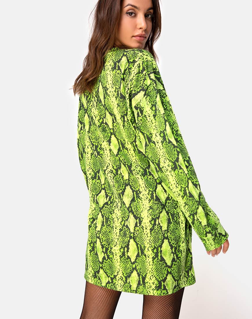 Image of Lotsun Jumper Dress in Snake Lime