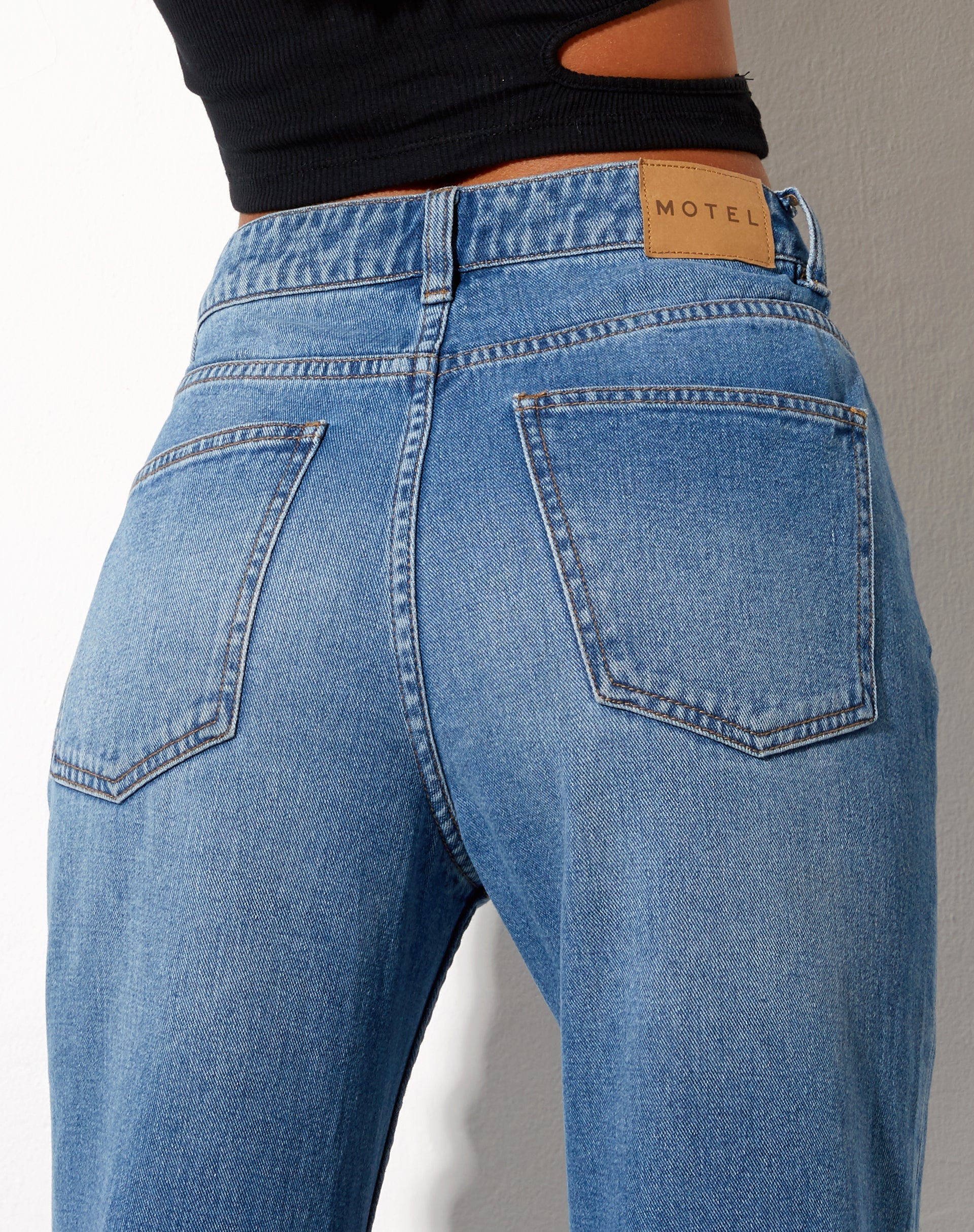 Image of Low Slung Jeans in Blue Wash