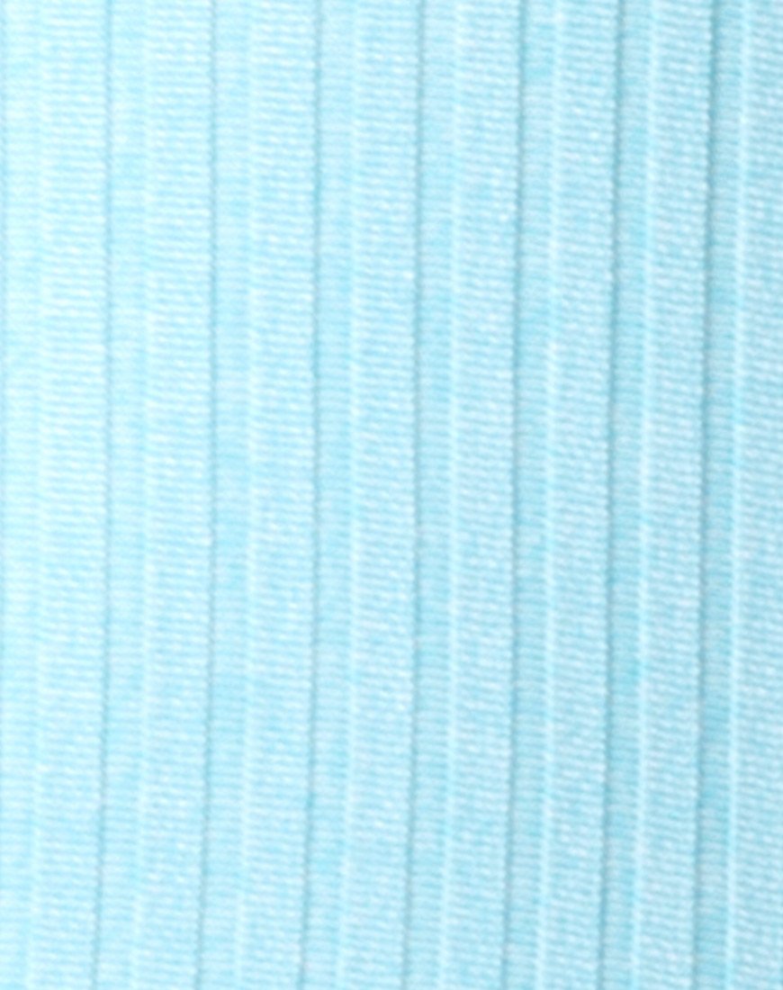 Image of Lucia Bodice in Ribbed Powder Blue