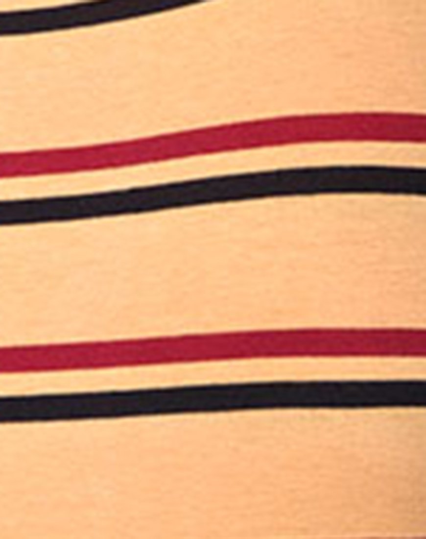 Image of Lucia Bodice in 70s Stripe Mustard Horizontal Stripe