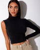 Image of Luly Crop Top in Polycrepe Black