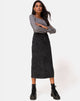 Image of Lyra Midi Skirt in Black Stone Wash