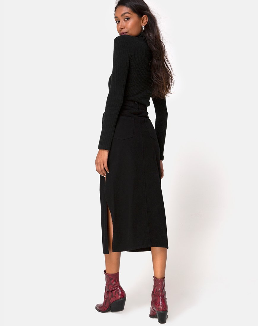Image of Lyra Midi Skirt in Black