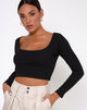 Image of Maby Crop Top Rib Black