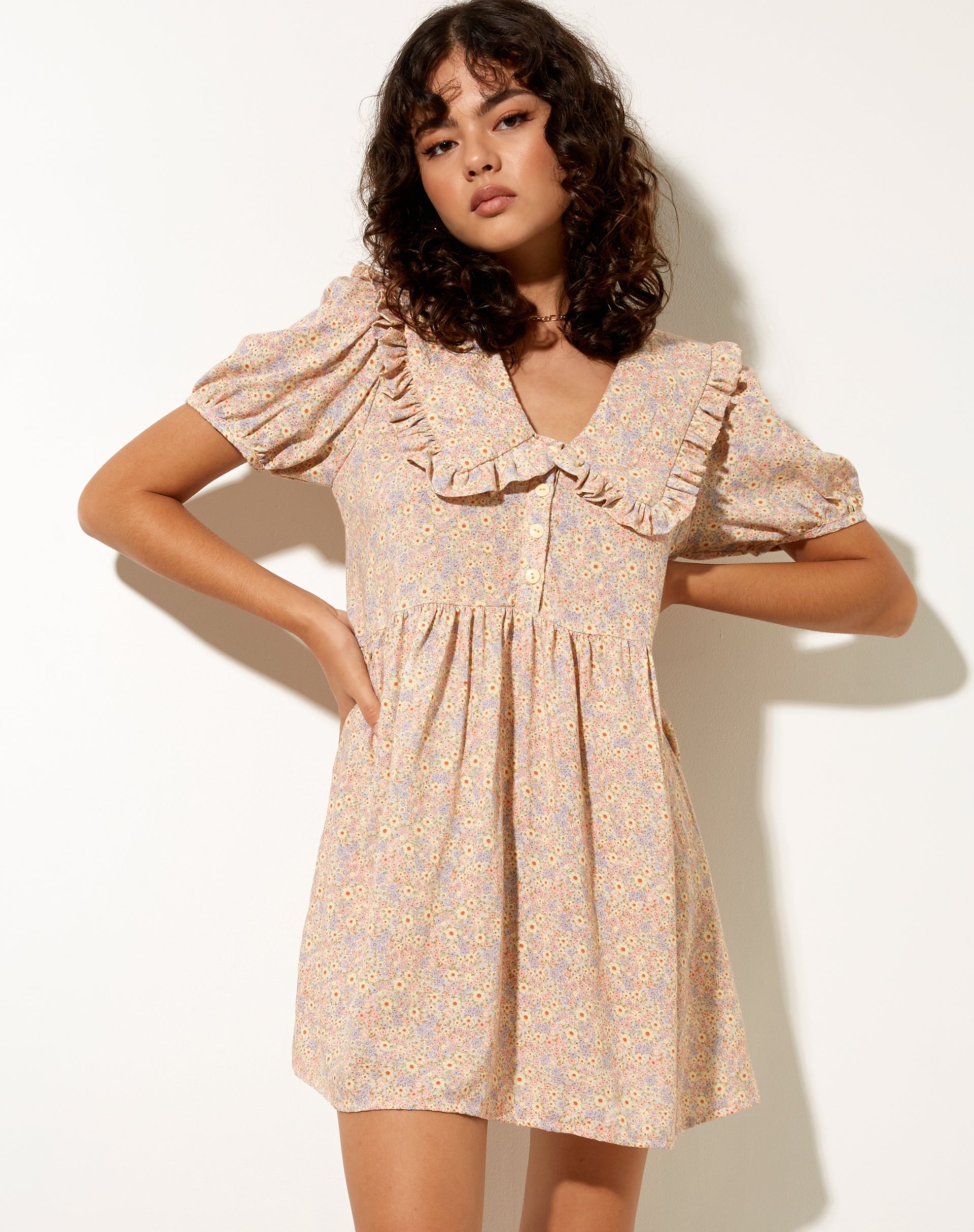 70s skater dress ASOS Love Triangle 70's mini skater dress with scoop neck in taupe lace