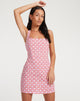 image of Maghfira Mini Dress in Apple Check Blush Red