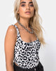 Image of Mahi Bodice in Mono Animal Grey and White