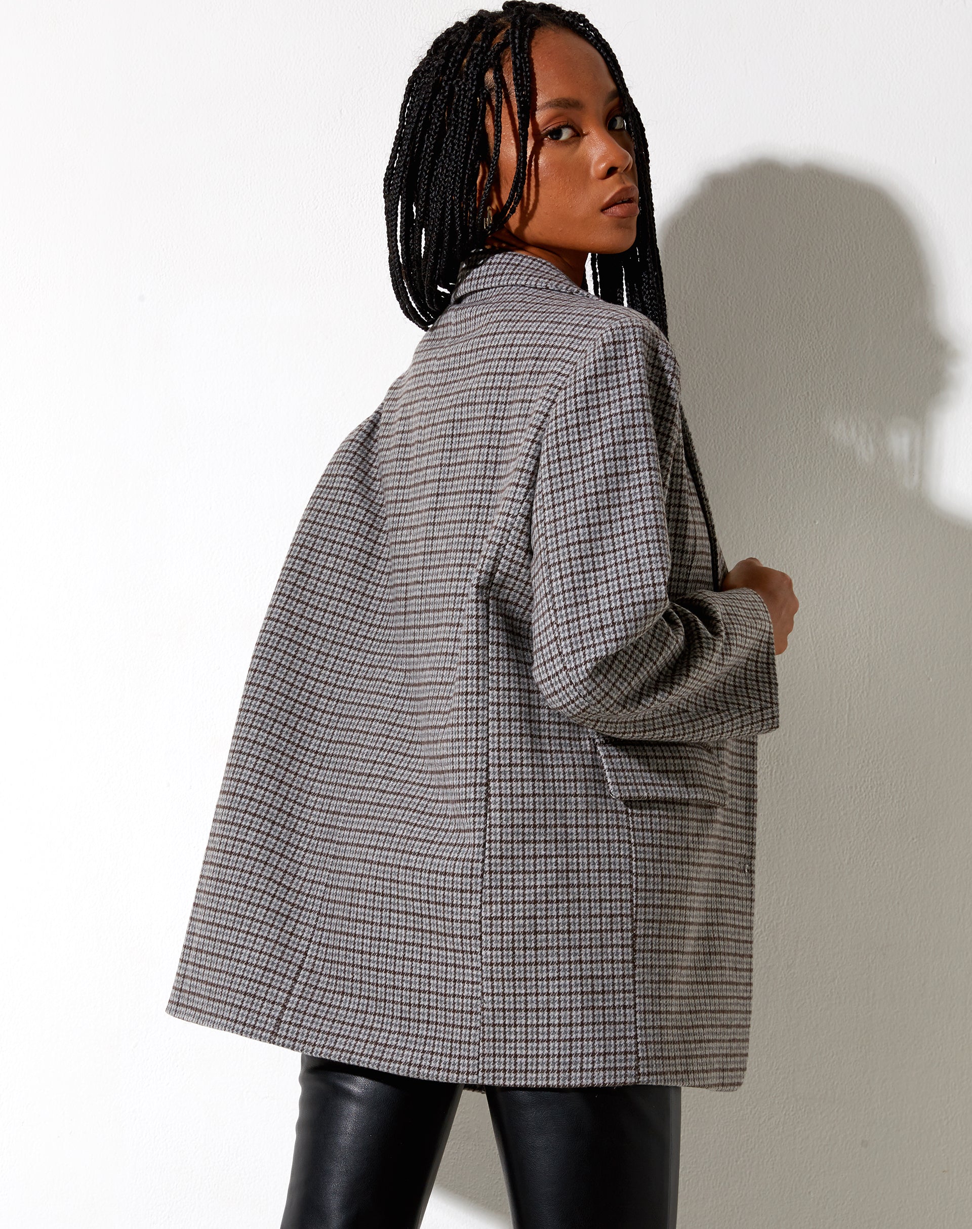 Image of Maiwa Blazer in Wool Grey and Black