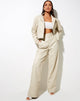 Image of Yeria Wide Leg Trouser in PU Ecru