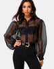 Image of Makiza Top in Black Organza