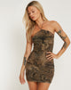 image of Maliga Halterneck Mini Dress in Cheetah Brown