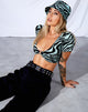 Image of Malz Crop Top in Wavey Zebra Mint