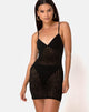 Image of Maneda Dress in Croc Flock Black