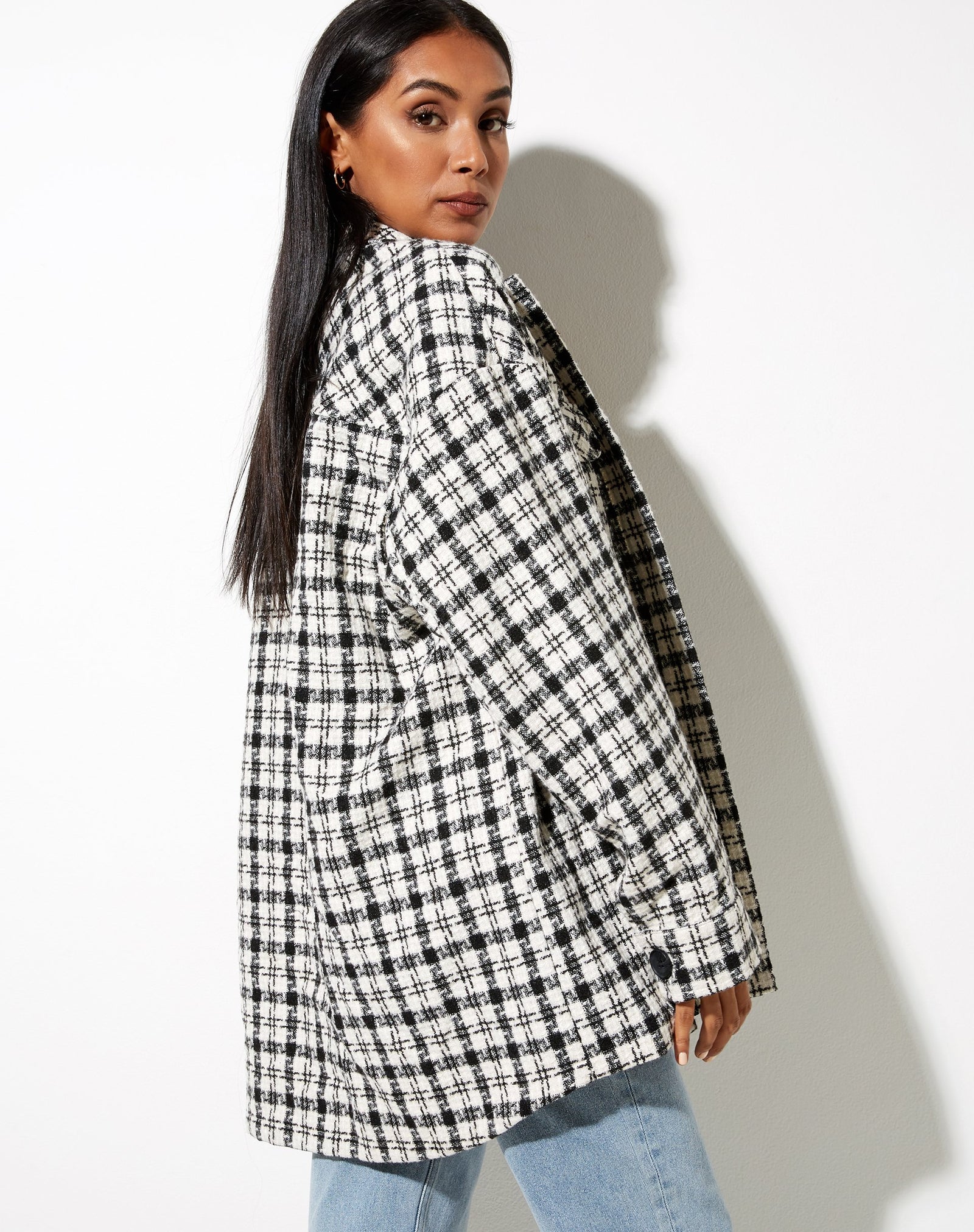 Black and White Check Oversized Shirt Marcella