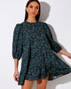 Image of Mareta Tea Dress in Mono Paisley Sage